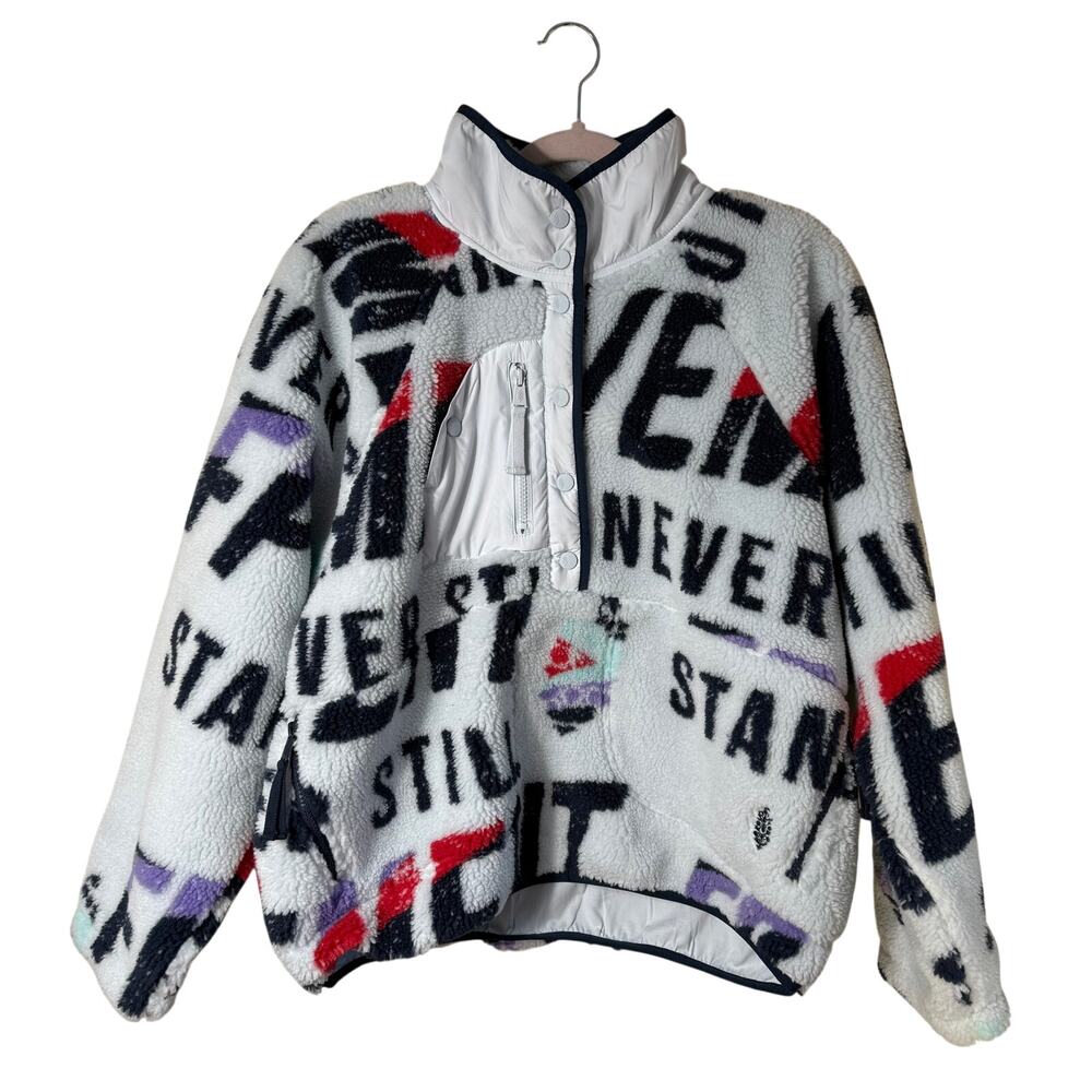 Free People Hit The Slopes Printed Pullover Women’s Stand Out Never Still L NWOT